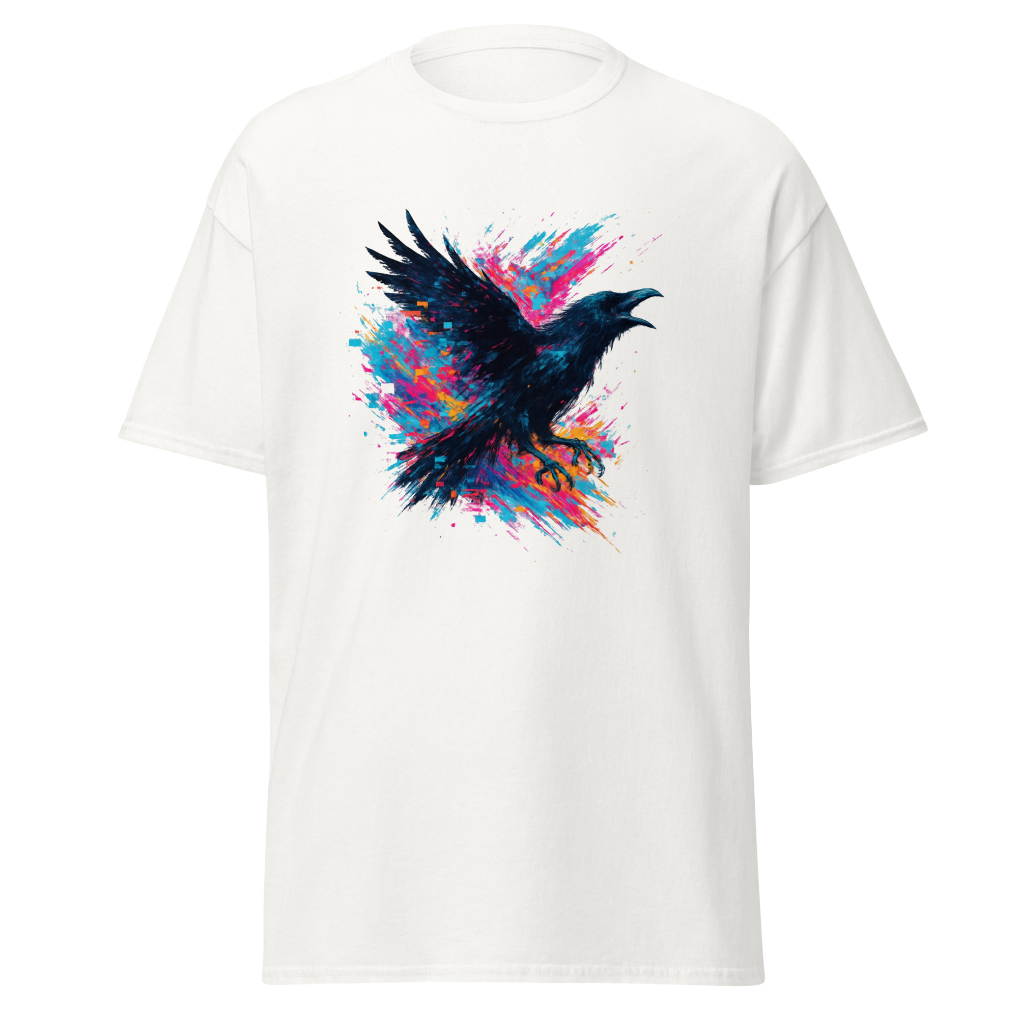 AI Generated Crow Design on T-shirt